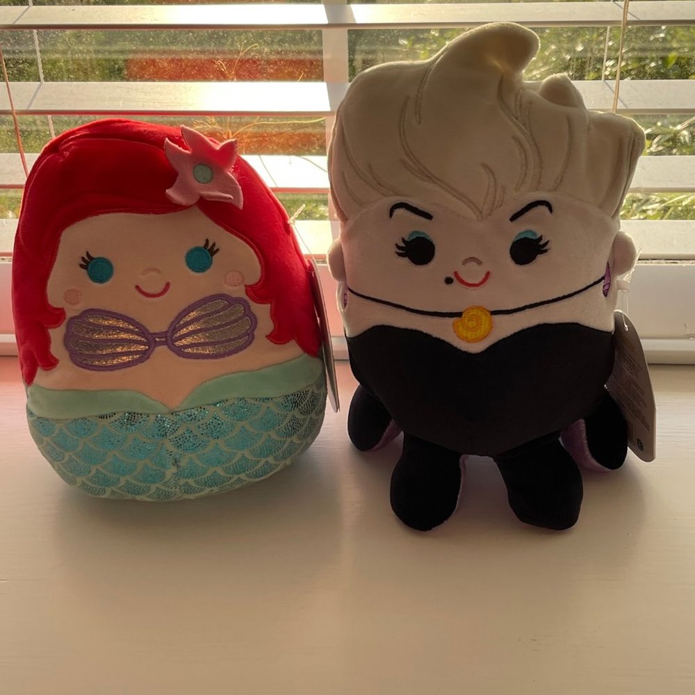 Disney Squishmallows Ursula and Ariel Set New with Tags